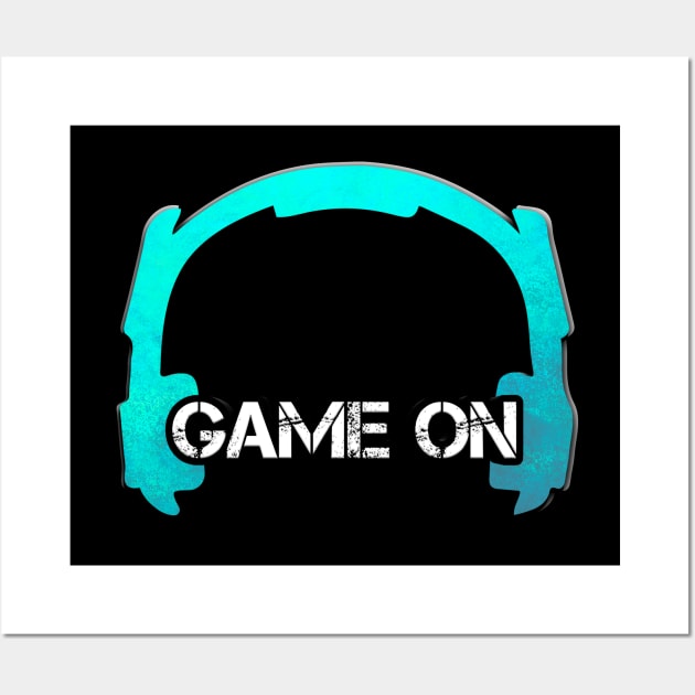 Headphones - Gamer - Graphic Gaming - Video Game Lover - Light Blue Wall Art by MaystarUniverse